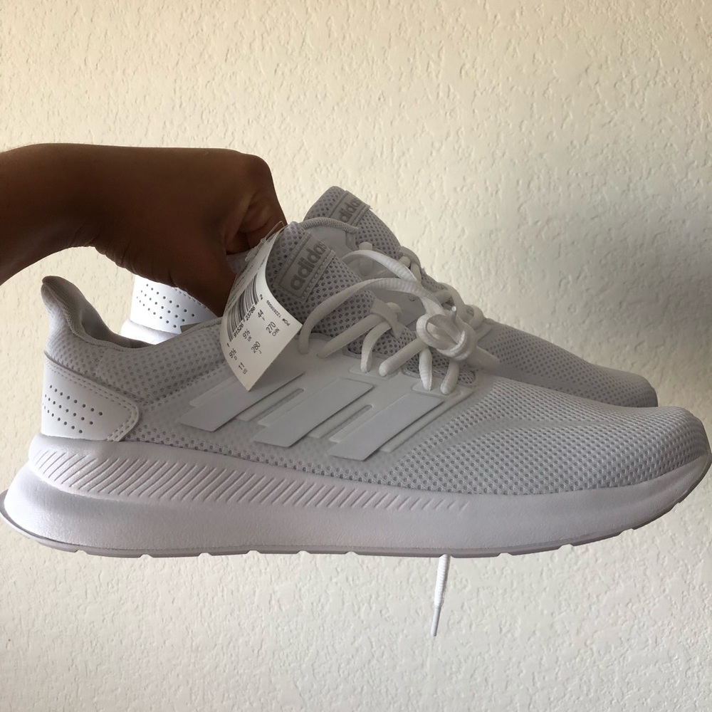 Adidas white running shoes